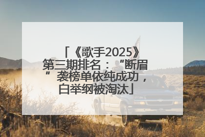 《歌手2025》第三期排名：“断眉”袭榜单依纯成功，白举纲被淘汰