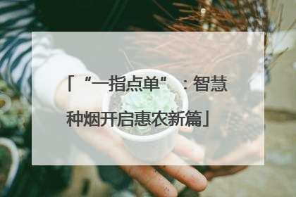 “一指点单”：智慧种烟开启惠农新篇