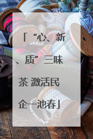 “心、新、质”三味茶 激活民企一池春