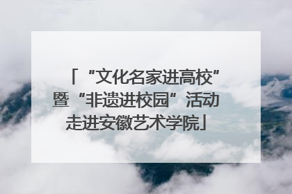 “文化名家进高校”暨“非遗进校园”活动走进安徽艺术学院