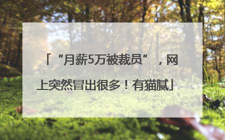 “月薪5万被裁员”，网上突然冒出很多！有猫腻