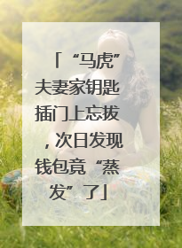 “马虎”夫妻家钥匙插门上忘拔，次日发现钱包竟“蒸发”了