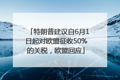 特朗普建议自6月1日起对欧盟征收50%的关税，欧盟回应