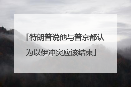 特朗普说他与普京都认为以伊冲突应该结束