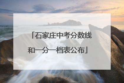 石家庄中考分数线和一分一档表公布