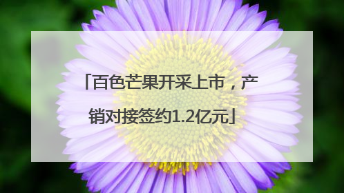 百色芒果开采上市，产销对接签约1.2亿元