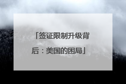 签证限制升级背后：美国的困局