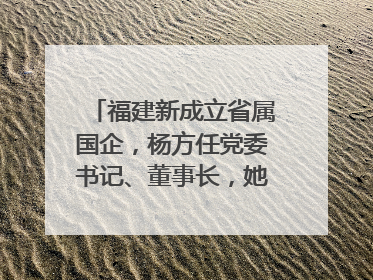 福建新成立省属国企，杨方任党委书记、董事长，她曾任宁德市委副书记｜张田怡已任县委副书记、县政府党组书记