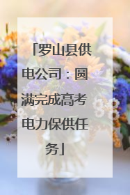 罗山县供电公司：圆满完成高考电力保供任务