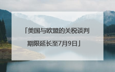 美国与欧盟的关税谈判期限延长至7月9日