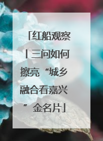 红船观察丨三问如何擦亮“城乡融合看嘉兴”金名片