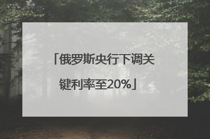 俄罗斯央行下调关键利率至20%