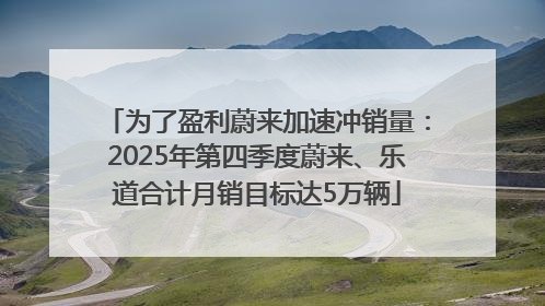 为了盈利蔚来加速冲销量：2025年第四季度蔚来、乐道合计月销目标达5万辆