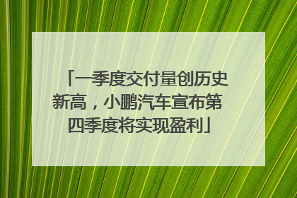 一季度交付量创历史新高，小鹏汽车宣布第四季度将实现盈利