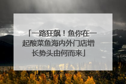 一路狂飙！鱼你在一起酸菜鱼海内外门店增长势头由何而来