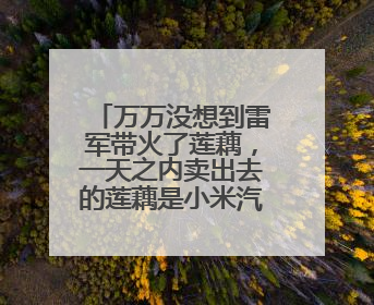 万万没想到雷军带火了莲藕，一天之内卖出去的莲藕是小米汽车的22倍