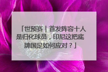 世预赛｜首发阵容十人是归化球员，印尼这把底牌国足如何应对？