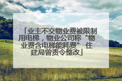 业主不交物业费被限制用电梯，物业公司称“物业费含电梯能耗费” 住建局曾责令整改