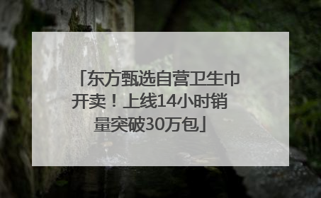 东方甄选自营卫生巾开卖！上线14小时销量突破30万包