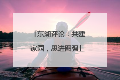 东湖评论：共建家园，思进图强