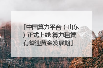 中国算力平台（山东）正式上线 算力租赁有望迎黄金发展期