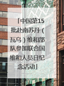 中国第15批赴南苏丹（瓦乌）维和部队参加联合国维和人员日纪念活动