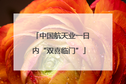 中国航天业一日内“双喜临门”
