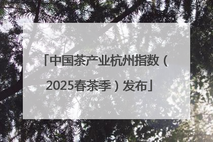 中国茶产业杭州指数（2025春茶季）发布