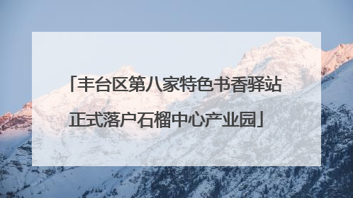 丰台区第八家特色书香驿站正式落户石榴中心产业园