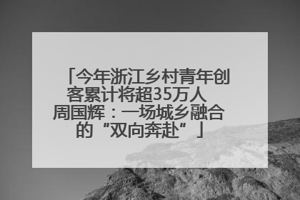 今年浙江乡村青年创客累计将超35万人 周国辉：一场城乡融合的“双向奔赴”