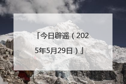 今日辟谣（2025年5月29日）