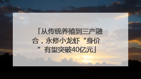 从传统养殖到三产融合，永修小龙虾“身价”有望突破40亿元