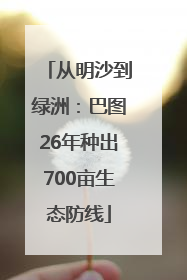 从明沙到绿洲：巴图26年种出700亩生态防线