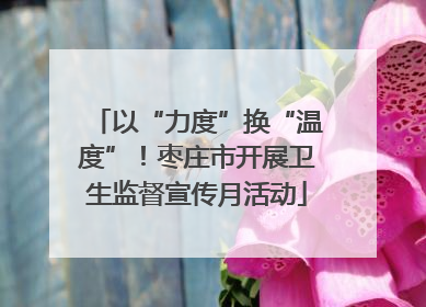 以“力度”换“温度”！枣庄市开展卫生监督宣传月活动