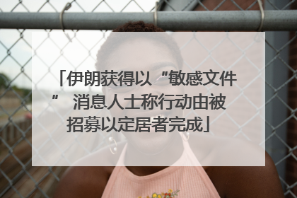 伊朗获得以“敏感文件” 消息人士称行动由被招募以定居者完成
