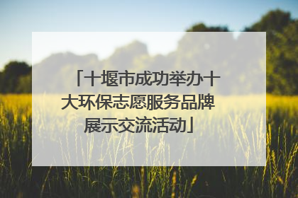 十堰市成功举办十大环保志愿服务品牌展示交流活动