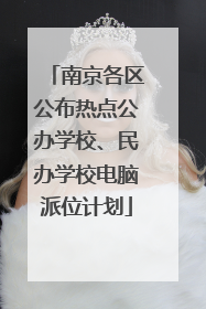南京各区公布热点公办学校、民办学校电脑派位计划