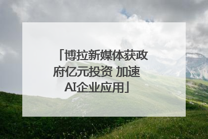博拉新媒体获政府亿元投资 加速AI企业应用