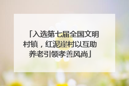 入选第七届全国文明村镇，红泥崖村以互助养老引领孝善风尚