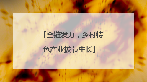 全链发力，乡村特色产业拔节生长