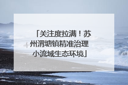 关注度拉满！苏州渭塘镇精准治理小流域生态环境