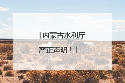 内蒙古水利厅严正声明！