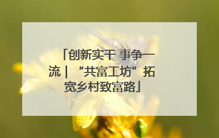 创新实干 事争一流｜“共富工坊”拓宽乡村致富路