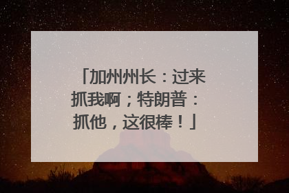 加州州长：过来抓我啊；特朗普：抓他，这很棒！