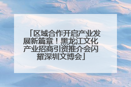 区域合作开启产业发展新篇章！黑龙江文化产业招商引资推介会闪耀深圳文博会