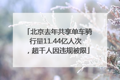 北京去年共享单车骑行量11.44亿人次，超千人因违规被限