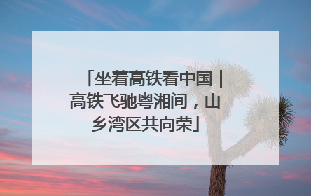 坐着高铁看中国｜高铁飞驰粤湘间，山乡湾区共向荣