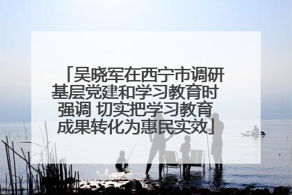 吴晓军在西宁市调研基层党建和学习教育时强调 切实把学习教育成果转化为惠民实效