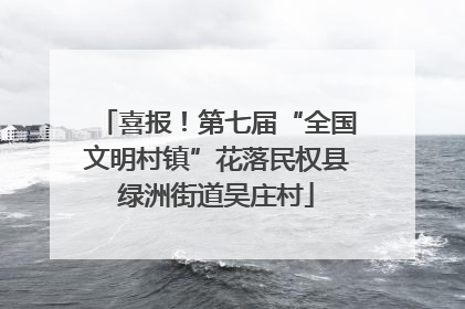喜报！第七届“全国文明村镇”花落民权县绿洲街道吴庄村