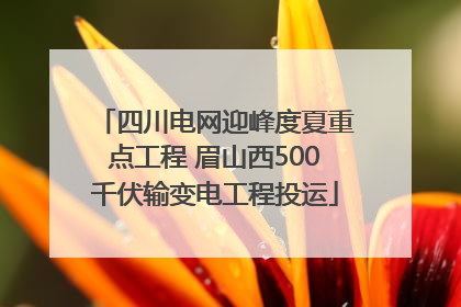 四川电网迎峰度夏重点工程 眉山西500千伏输变电工程投运